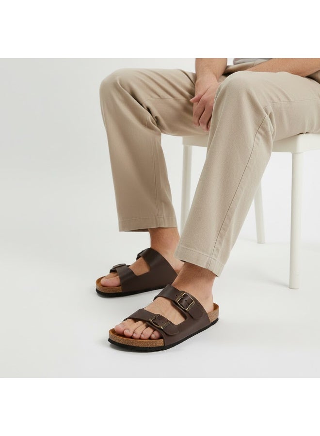 Stylish men's slippers with a modern and comfortable design – genuine leather and non-slip orthopedic sole, available in various sizes and colors. - Image 1